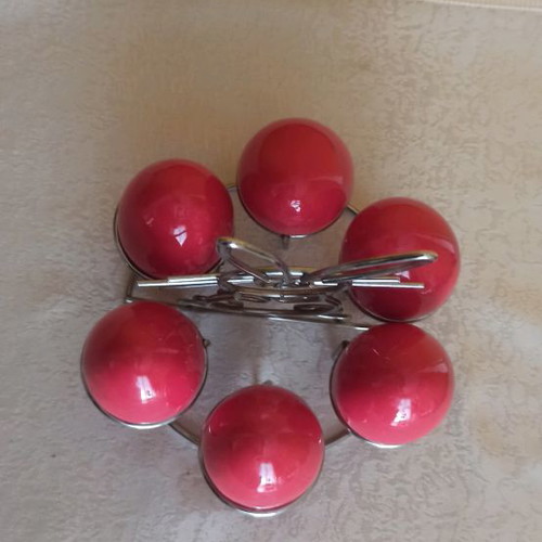 Metal bunny egg holder with 6 ceramic eggs new
