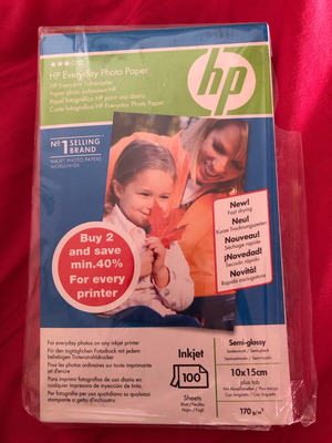HP photo paper semi glossy 10x15cm 100 sheets