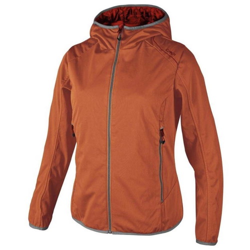 CMP Fix Hood Reverse Softshell Jacket new, women's size S, orange