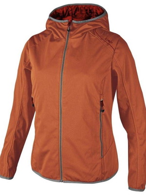 CMP Fix Hood Reverse Softshell Jacket new, women's size S, orange