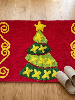 Christmas rug small like new 80x50