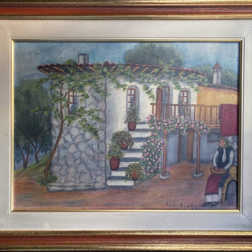 Ang. Kougioumtzis oil painting on canvas like new