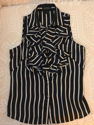 Πουκάμισο Ralph Lauren σαν καινούριο, S, μπλε και άσπρες ρίγες, 100% πολυέστερ