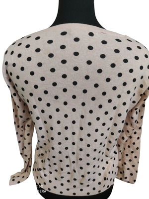 Polka Dot Cardigan used, size M, black and beige