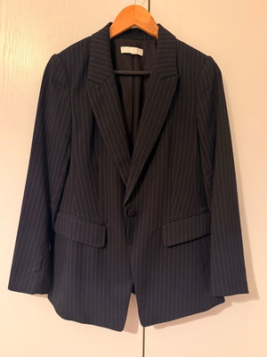 H&M blazer navy blue with white stripes size M like new
