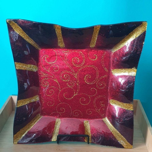 Glass decorative platter used