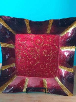 Glass decorative platter used