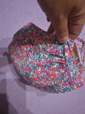 Reef multicolor bikini top used, large size approximation