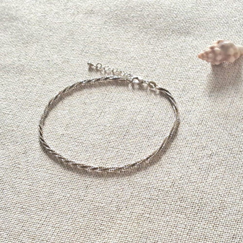 Italian 925 Silver Ankle Bracelet like new with Unique Weave