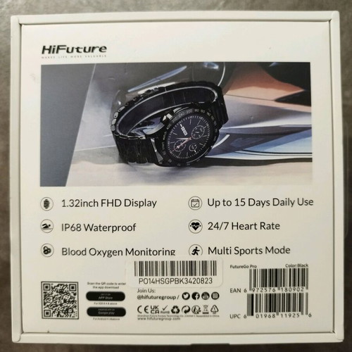 HiFuture Go PRO smart watch men's like new, black