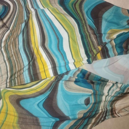 One-piece colorful sleeveless jumpsuit with wrap design, like new