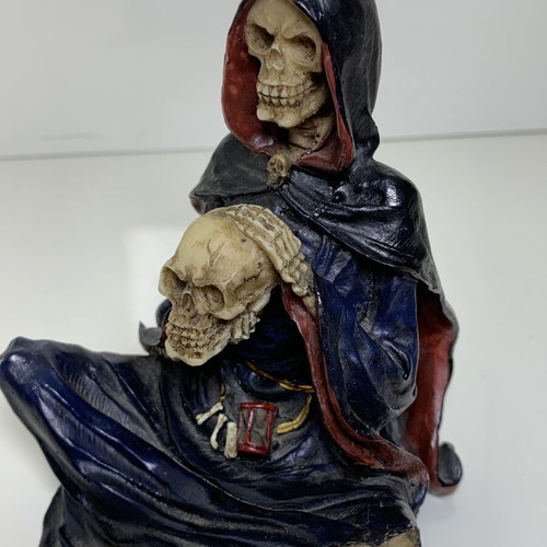 Gothic decorative figure Grim Reaper used, synthetic porcelain