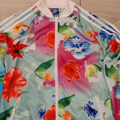 Adidas Originals Floral Full-Zip Jacket used, multicolor