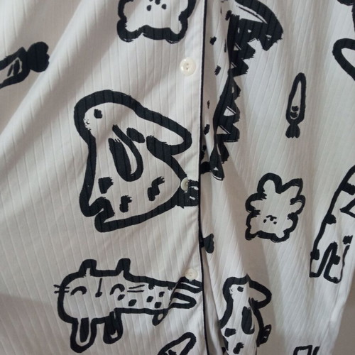 Maternity Nightgown with Buttons like new, black and white, XL