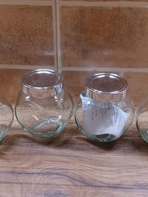 Glass storage jars new, set of 4 pieces