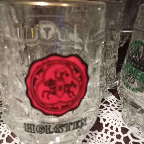 Vintage glass beer mugs set of 6, like new