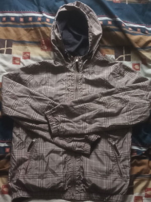 Ελαφρύ μπουφάν Double Face Zara Man Large καρό/μαύρο σαν καινούργιο