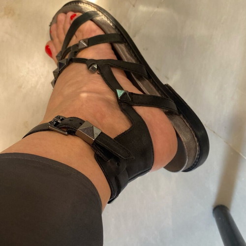 Ash leather Moikan sandals used, size 40, black