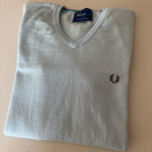 Fred Perry thin sweater used, turquoise, size S