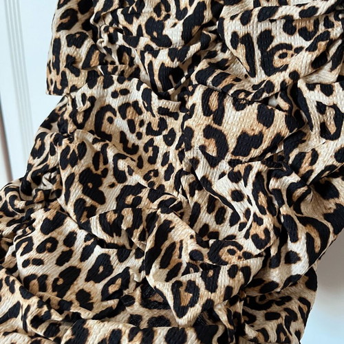 H&M Leopard Dress Draped New, Excellent Fit, XS