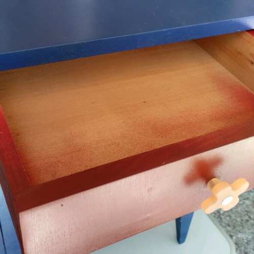 Wooden nightstand used, painted with chalk spray