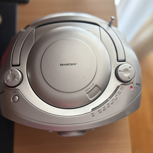 Silvercrest MD11 Portable Radio CD Player, silver