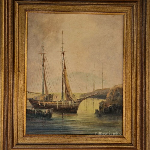 Signed Oil Paintings by Georgios Vasilopoulos Like New with Wooden Frames