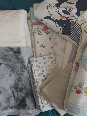 Crib bedding used, standard size
