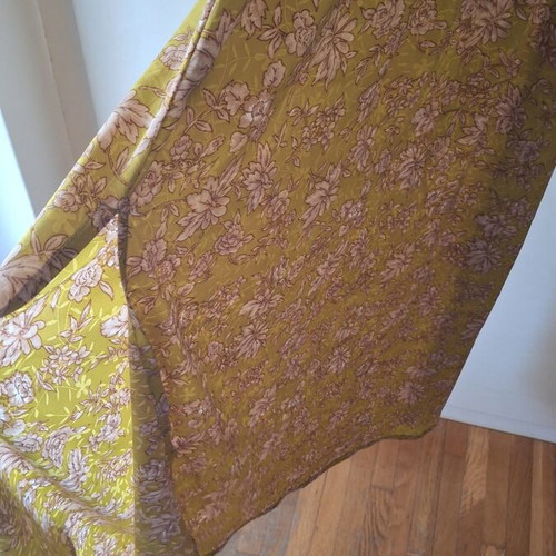 Boho style kaftan dress like new, multicolor floral with deep V neckline
