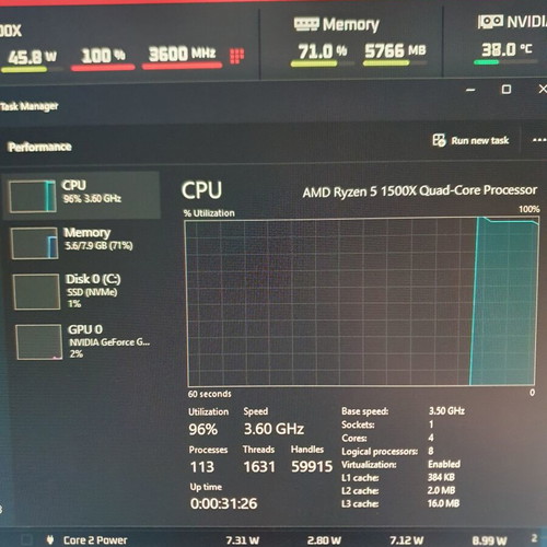 Ryzen 5 1500x like new, fully functional
