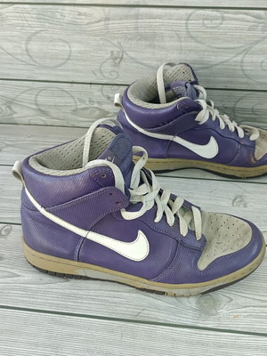 Nike Air Jordan γυναικεία δερμάτινα αθλητικά παπούτσια νούμερο 37,5, γκρι και μωβ