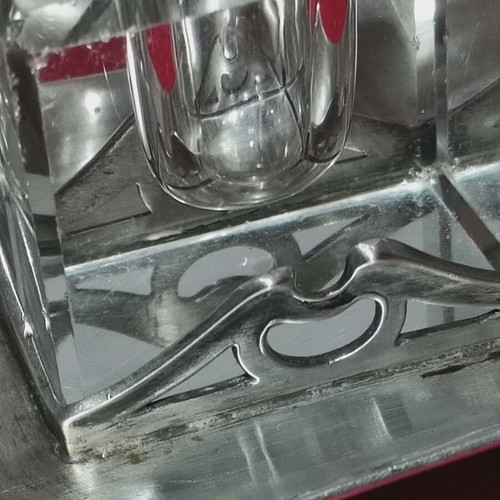 Crystal Inkwell Used With Silver Base