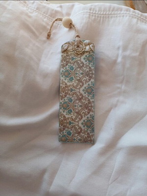Handmade decoupage wooden bookmark vintage style