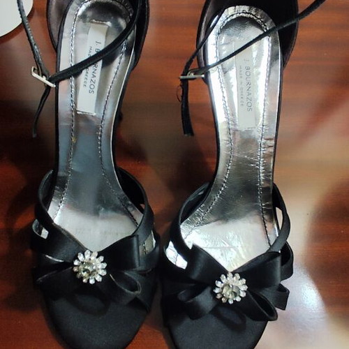 J. Bournazos Satin Evening Heels size 40 like new, black