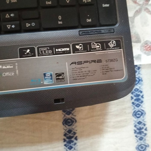 Acer Aspire 5738ZG laptop for parts without hard drive, used