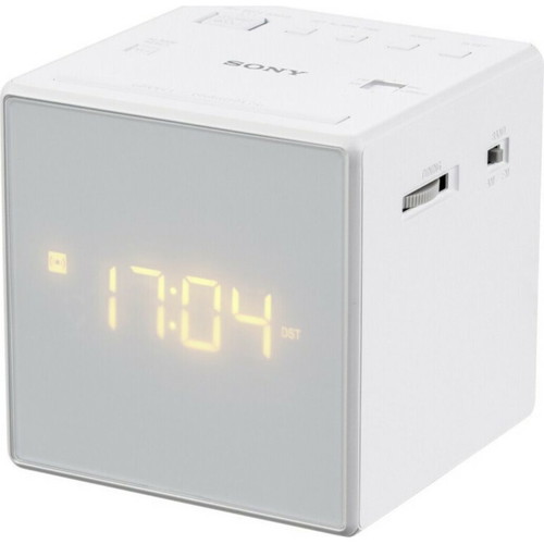 Sony Radio Clock ICFC1 White like new, compact alarm