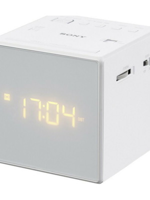 Sony Radio Clock ICFC1 White like new, compact alarm