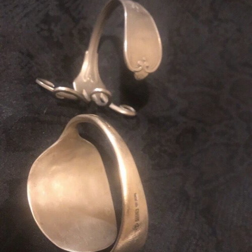 Bracelets from spoon-fork used, pack of 2, decorative vintage silver color