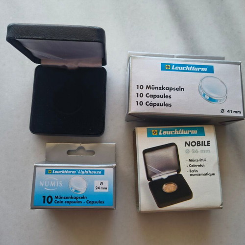 Coin Capsules and Nobile Coin Box like new