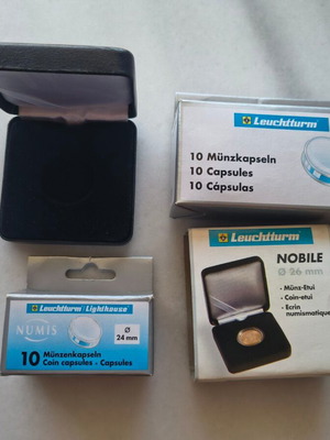 Coin Capsules and Nobile Coin Box like new