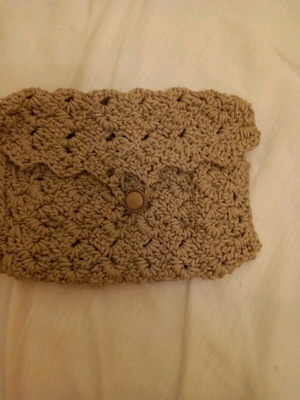 Handmade evening bag beige with golden shades new