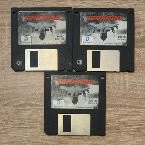 Tornado Flight Simulator PC floppy disks used, set of 3