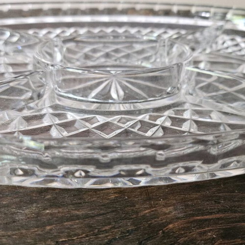 Vintage crystal hors d'oeuvre dish 5 compartments like new