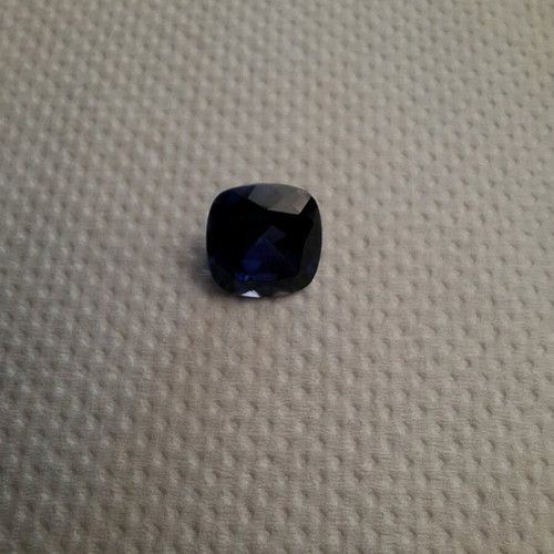 Artificial sapphire like new, dark blue, approx. 1cm x 1cm