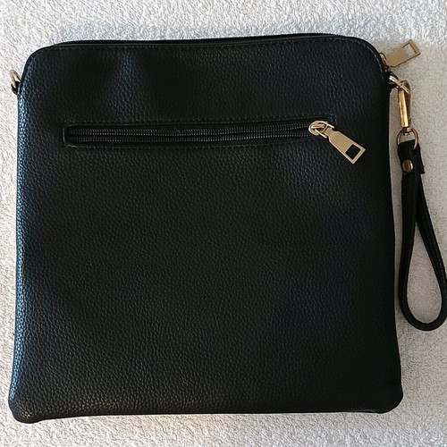 Women's black and white faux leather handbag new
