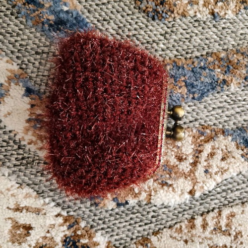 Handmade knitted wallet red new