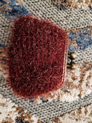 Handmade knitted wallet red new