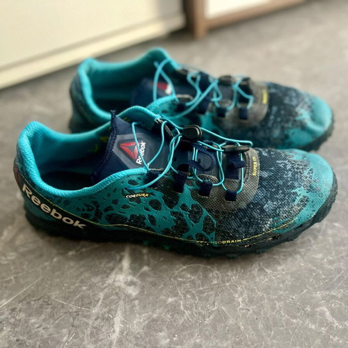 Reebok All Terrain Super OR running shoes, size 44, turquoise black