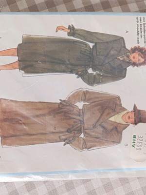 Burda sewing pattern for classic trench coat new