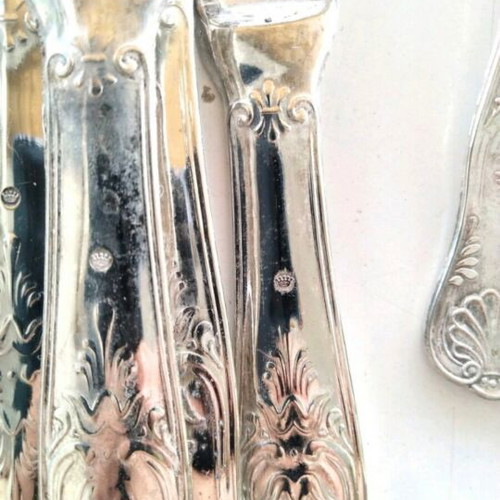 Vintage silver-plated Kings Pattern cutlery set, 50 pieces
